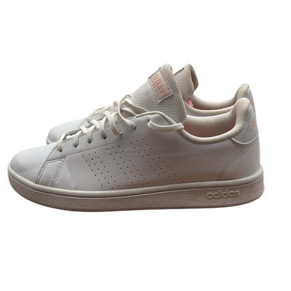 Adidas White Sneakers with Pink Accents size 8.5 - Picture 3 of 10